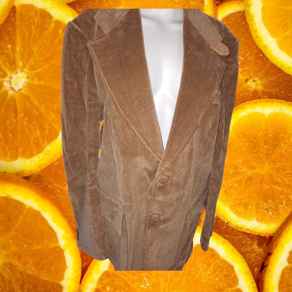 Europe Craft Imports Light Brown Corduroy Blazer With Elbow Patches Size‎ 42